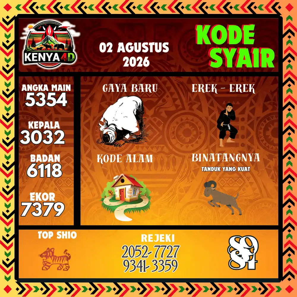 Kode Syair Kenya4D  Pools - Agustus 2026
