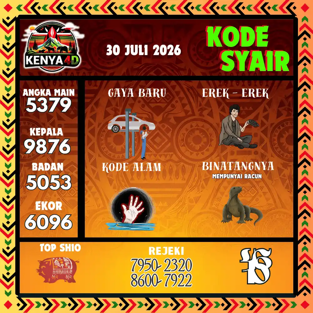 Kode Syair Kenya4D  Pools - Juli 2026
