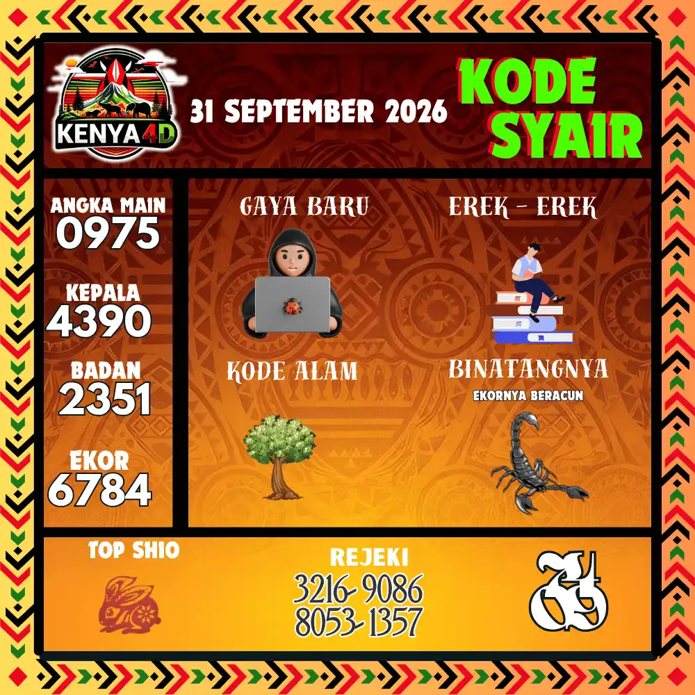 Kode Syair Kenya4D  Pools - September 2026
