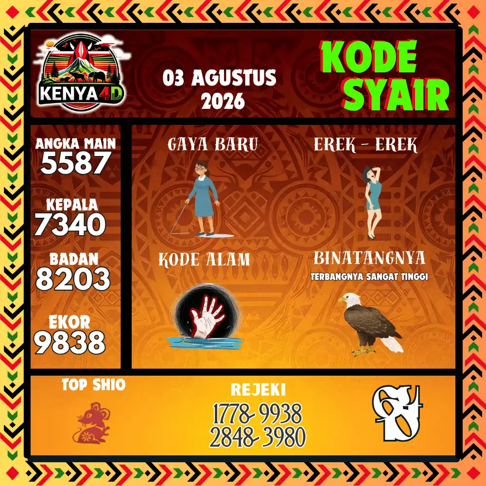 Kode Syair Kenya4D  Pools - Agustus 2026
