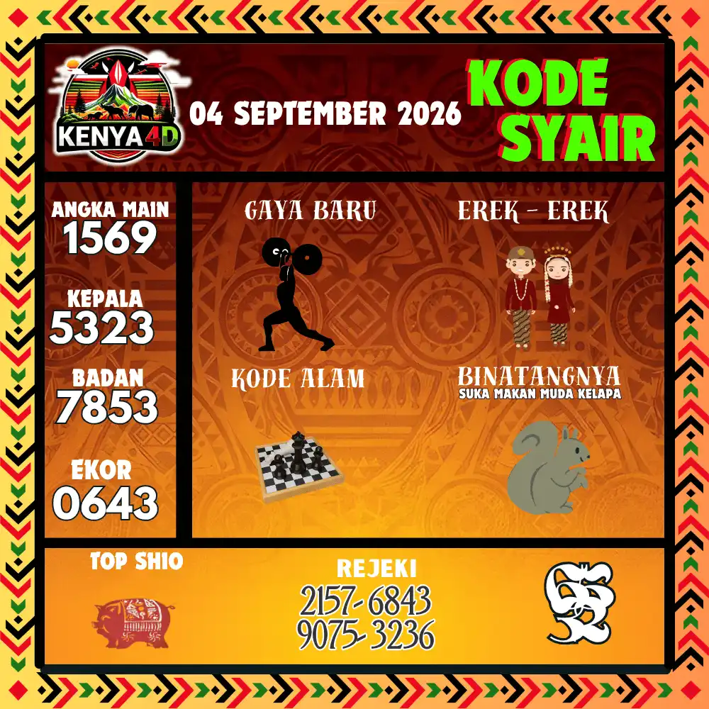Kode Syair Kenya4D  Pools - September 2026
