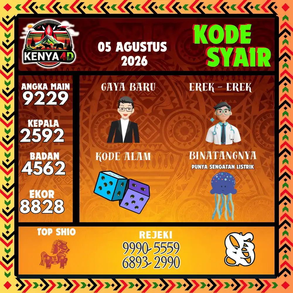 Kode Syair Kenya4D  Pools - Agustus 2026
