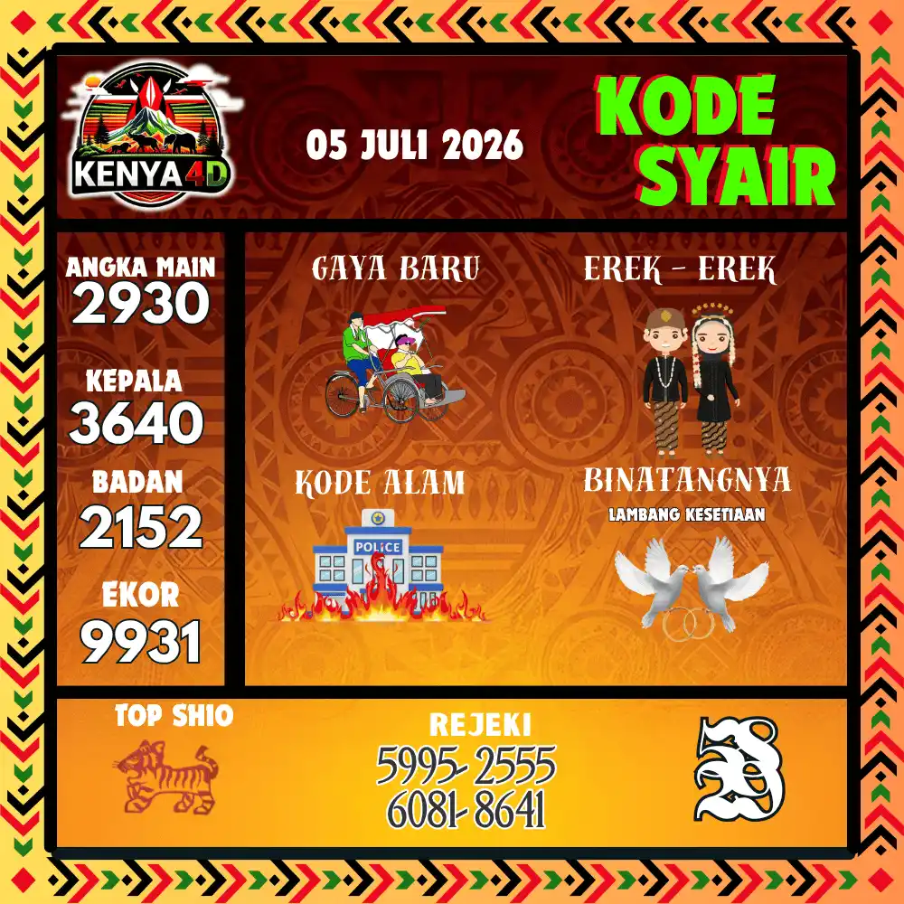 Kode Syair Kenya4D  Pools - Juli 2026
