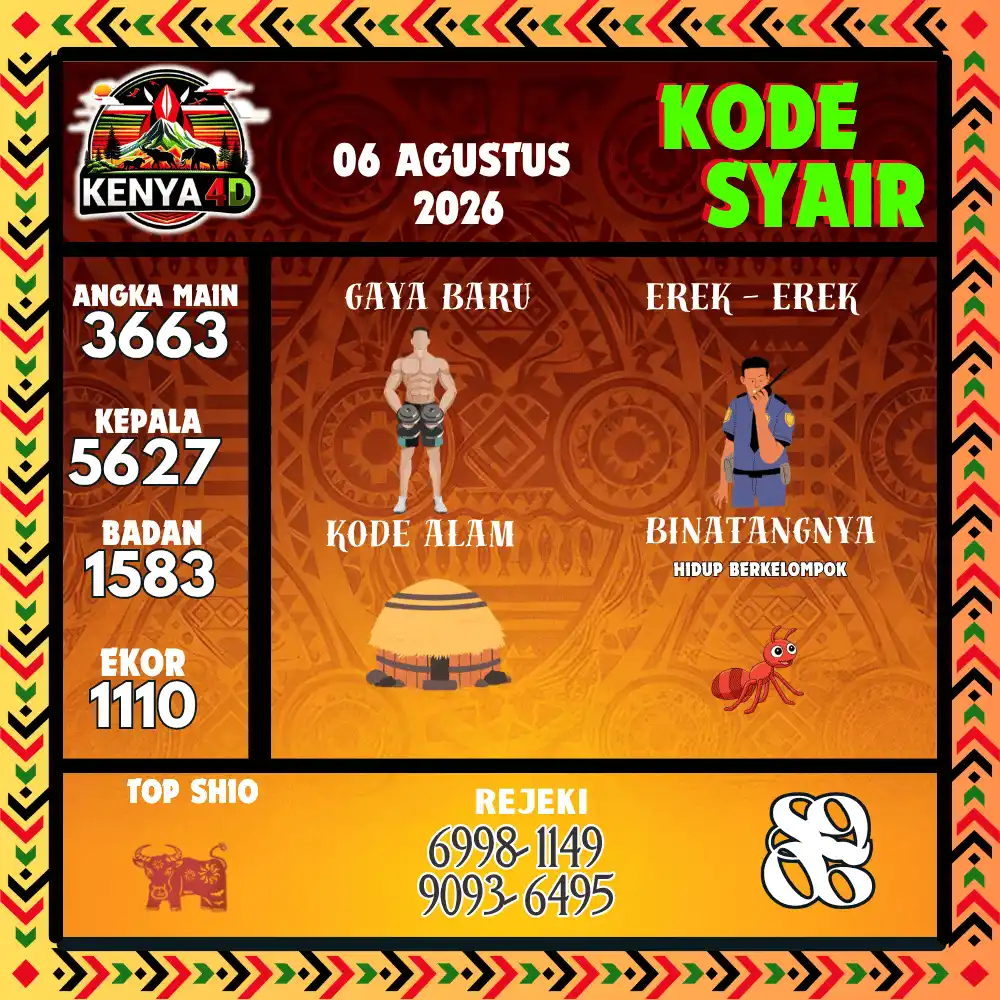 Kode Syair Kenya4D  Pools - Agustus 2026
