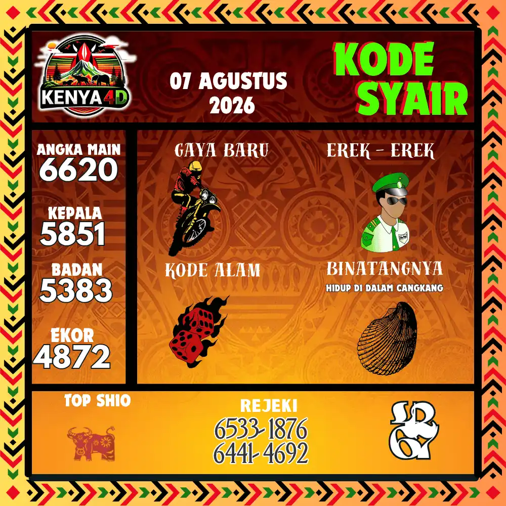 Kode Syair Kenya4D  Pools - Agustus 2026
