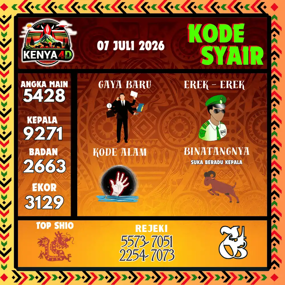 Kode Syair Kenya4D  Pools - Juli 2026

