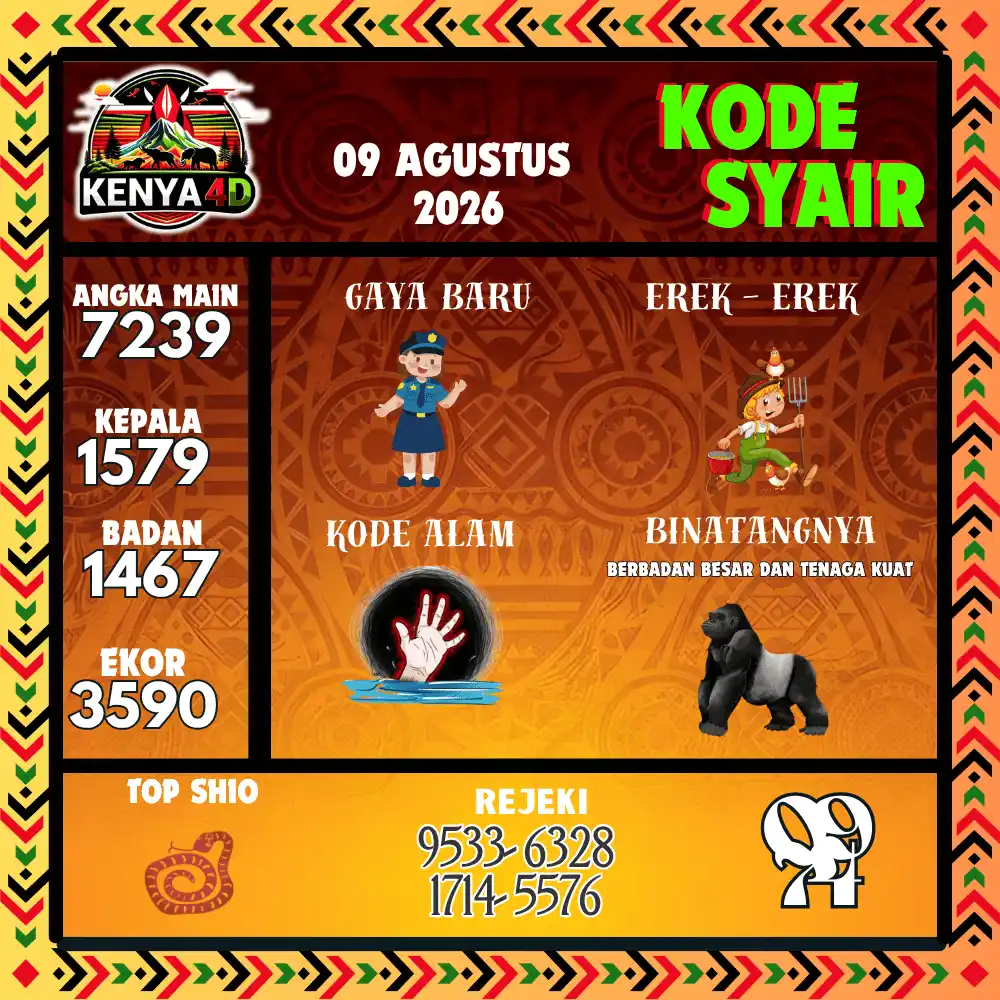 Kode Syair Kenya4D  Pools - Agustus 2026
