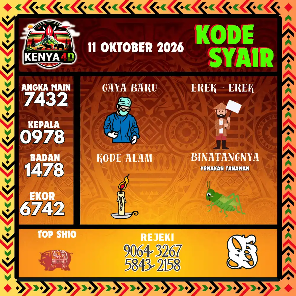 Kode Syair Kenya4D  Pools - Oktober 2026
