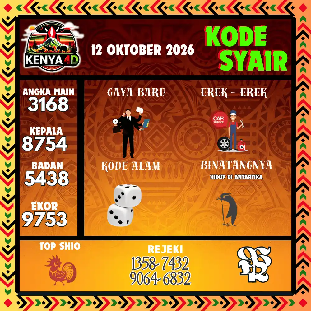 Kode Syair Kenya4D  Pools - Oktober 2026
