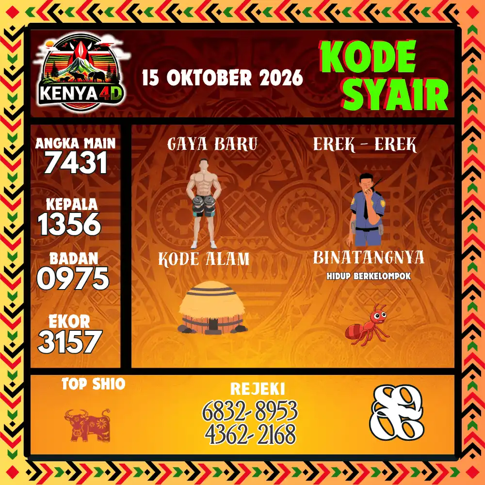 Kode Syair Kenya4D  Pools - Oktober 2026
