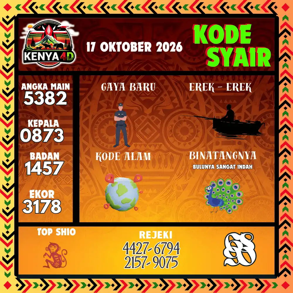 Kode Syair Kenya4D  Pools - Oktober 2026
