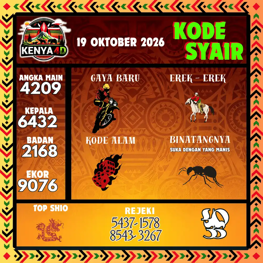 Kode Syair Kenya4D  Pools - Oktober 2026
