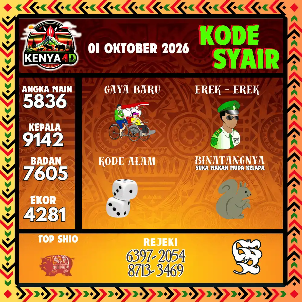 Kode Syair Kenya4D  Pools - Oktober 2026
