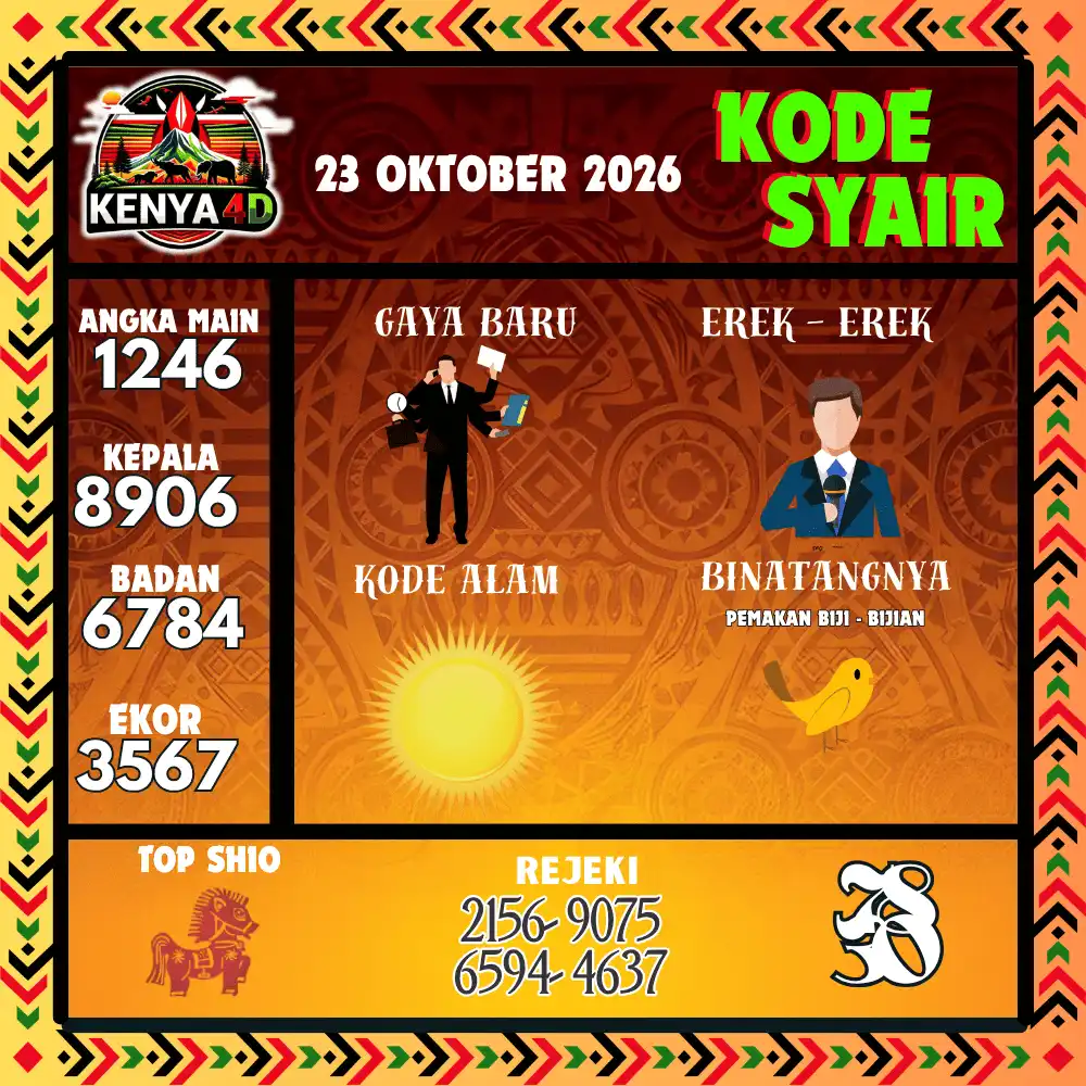 Kode Syair Kenya4D  Pools - Oktober 2026
