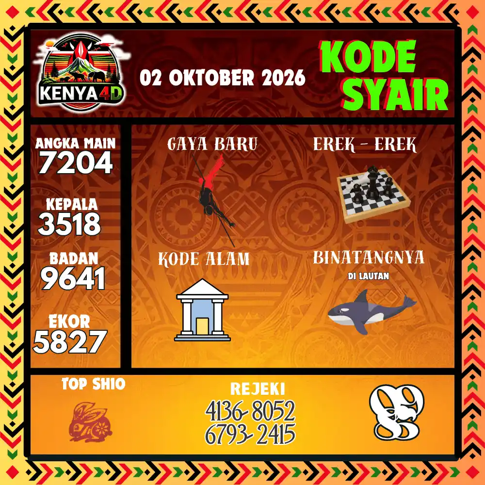 Kode Syair Kenya4D  Pools - Oktober 2026
