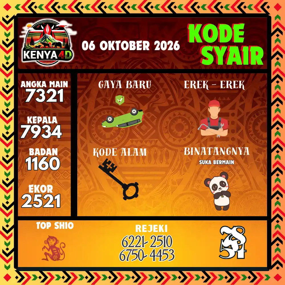 Kode Syair Kenya4D  Pools - Oktober 2026
