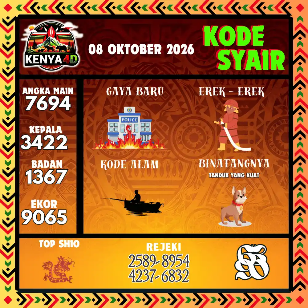 Kode Syair Kenya4D  Pools - Oktober 2026
