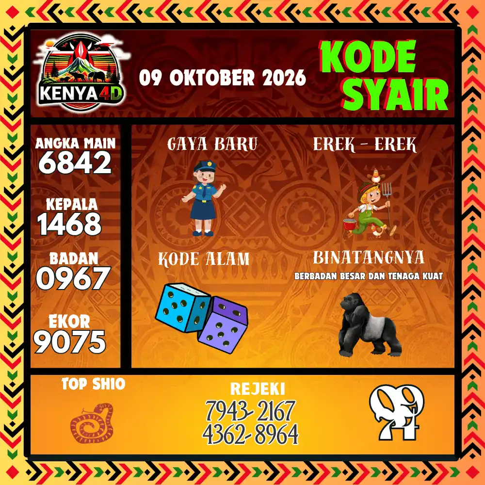 Kode Syair Kenya4D  Pools - Oktober 2026
